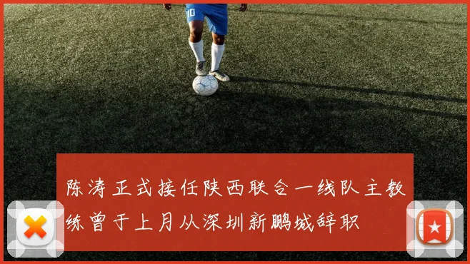 陈涛正式接任陕西联合一线队主教练曾于上月从深圳新鹏城辞职